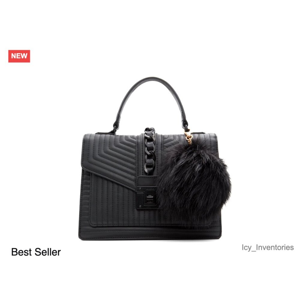 Synthetic Top Handle Handbag, Medium Size For Everyday Use